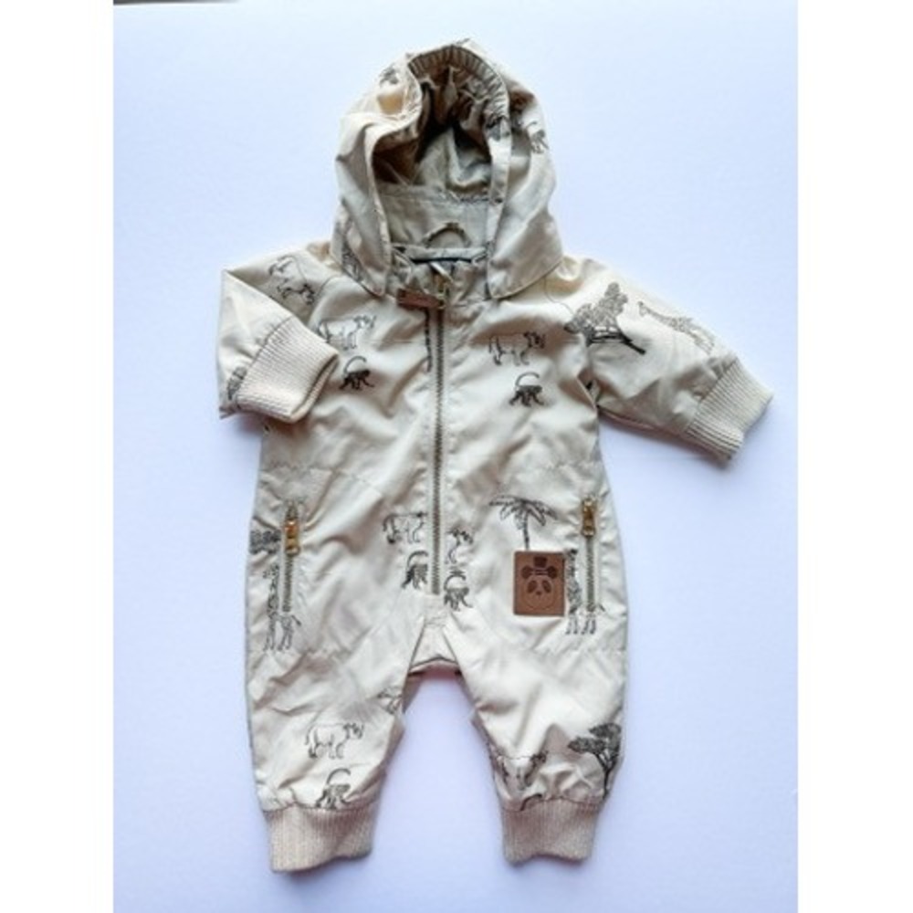 Mini Rodini Baby Safari Animal Print Hooded Snowsuit Jumpsuit 56 62